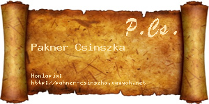 Pakner Csinszka névjegykártya